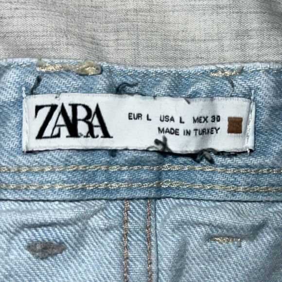 Zara Denim Jean Maxi Skirt Light Wash Size Large - Picture 6 of 7